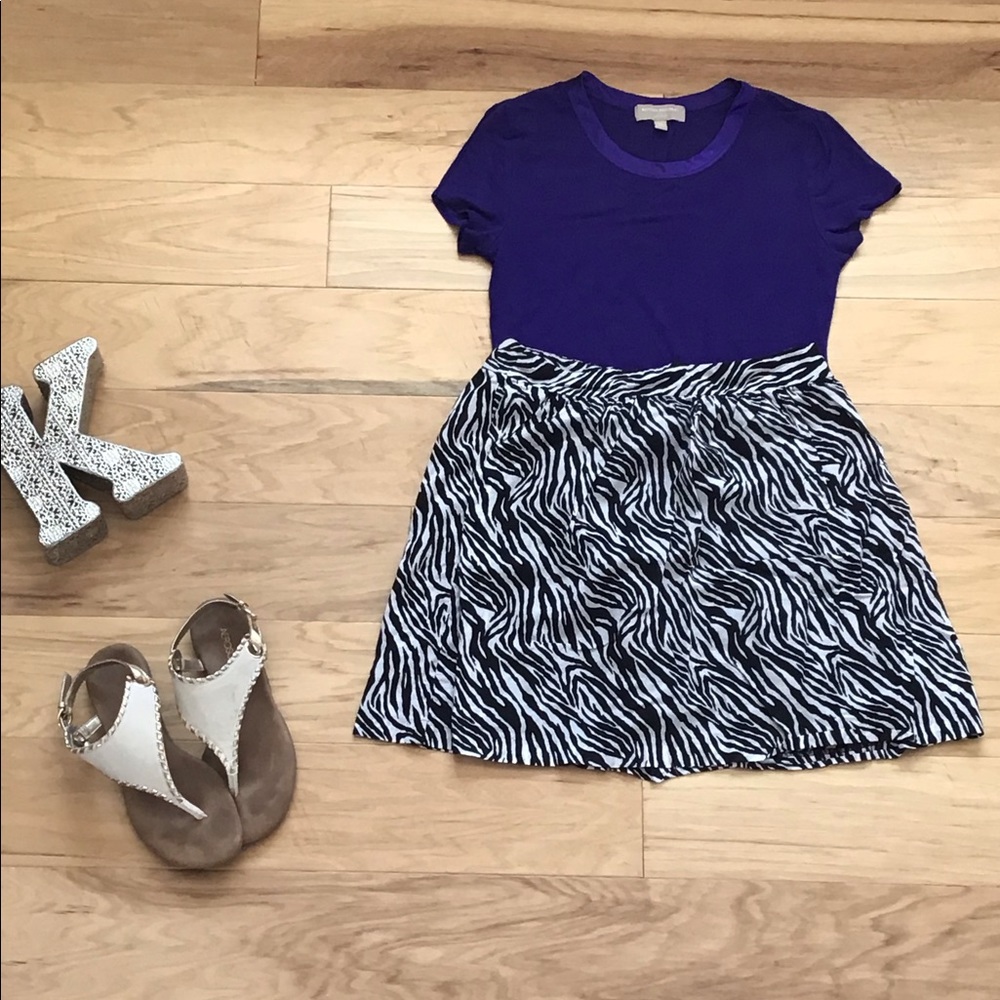 100% cotton banana republic zebra print skirt